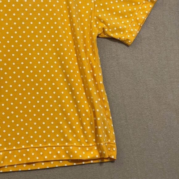 Karen Scott Top Women's Large Yellow Polkadot Short Sleeves - Picture 11 of 11